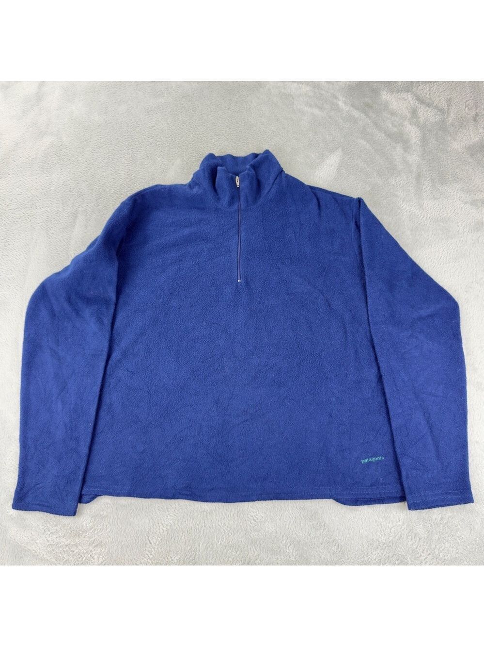 Vintage Patagonia Women's Size Large Capilene Blue Fleece 1/4 Zip Pullover 43482